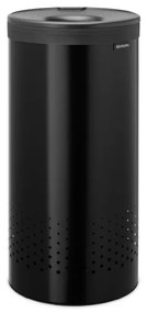 Кош за пране Brabantia 1008916, 35 л, Пластмасов капак, Пълнене без отваряне, Вентилационни отвори, Черен