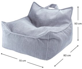 Син детски пуф от рипсено кадифе Chair – Wigiwama
