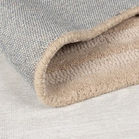 Бежов ръчно изработен вълнен килим 160x230 cm Zen Rectangles – Flair Rugs