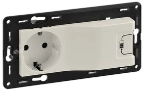 Legrand 753210  Комбиниран контакт 2P+E/USB 1500mA Valena life крем - до изчерпване - 753210