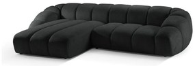 Черен ъглов диван (ляв ъгъл) Diana – Micadoni