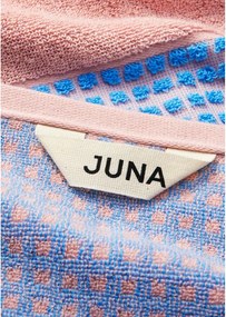 Синя и розова хавлиена кърпа от органичен памук 50x100 cm Check - JUNA