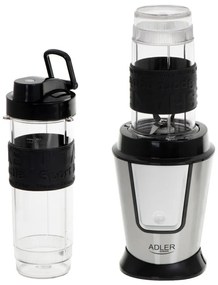 Блендер Adler AD 4081, 800W, 2 купи/бутилки 400/570 ml, 20000 об/мин, 4 остриета от неръждаема стомана, Разбиване на лед, Без BPA, Черен