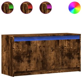 852212 vidaXL ТВ шкаф с LED, опушен дъб, 100x34x50 см, инженерно дърво