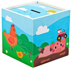 Bigjigs - Дървена касичка - Ферма