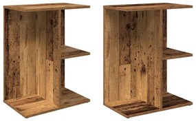 858665 vidaXL Нощни масички, 2 бр, старо дърво, 46,5x29x61см инженерно дърво
