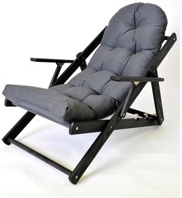 Тъмносив сгъваем градински шезлонг от масивно дърво Borneo – Rojaplast