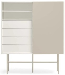 Светлосив и кремав висок скрин с плъзгащи се врати 120x140 cm Nube - Teulat