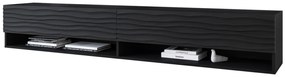 ТВ шкаф MENDES A 2, 180x30x31, черен/fala, с LED осветление
