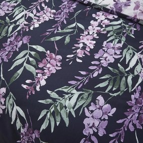 Бяло и лилаво единично спално бельо 135x200 cm Wisteria - Catherine Lansfield