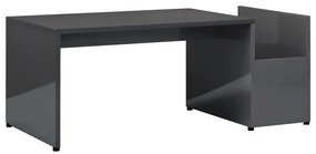 802929 vidaXL Маса за кафе, сив гланц, 90x45x35 см, инженерно дърво
