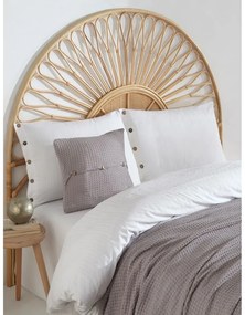 Бяло двойно удължено спално бельо от памук Renforcé 240x220 cm Como Striped – Mila Home Luxury