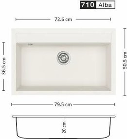 Eurolux IMPULSE 795 SI Композитна мивка за вграждане