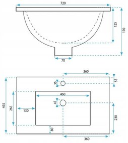 умивалник за вграждане Rea Dafne 70