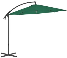 Sonata Градински чадър, чупещо рамо и стоманен прът, 300 см, зелен