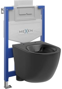 Mexen комплект за вграждане WC стелаж Fenix XS-U с тоалетна чиния Lena, черен мат - 6853322XX85