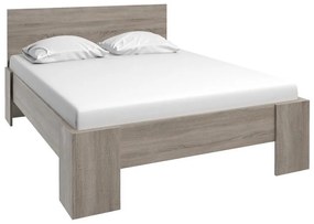 Двойно легло COLORADO L-1 + решетка + матрак от пяна DE LUX 14 cm, 160 x 200 cm, дъб Трюфел (сиво дъб сонома)