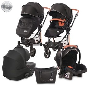 Комбинирана бебешка количка CRYSTA 3в1 LORELLI - Black DIAMOND