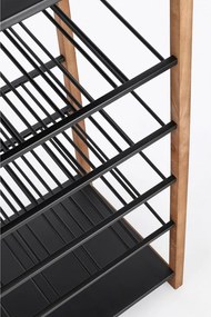 Черен/в естествен цвят метален шкаф за вино брой бутилки 20, 50x122x35 cm Isaac – Yes Everyday