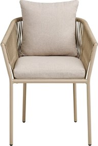 Бежов градински стол метален/подплатен Salerno – House Nordic