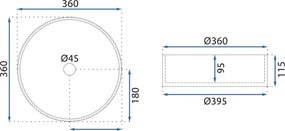 Умивалник за плот Rea Ingrid 36 Black