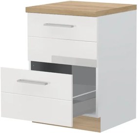 Подов шкаф Hudson R-60-2MBOX-White - Gray