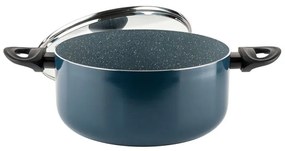 Тенджера Luigi Ferrero Prima FR-2644, 26x12 см, 5.8 л, Незалепващо покритие, Стъклен капак с отвор за пара, Индукция, Тъмносин