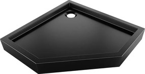 Mexen Flow+ петостранен поддушов корито 90 x 90 см, черен мат - 46P709090H