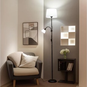 Brilagi - Подова лампа CERIA 1xE27/100W/230V + 1xE14/25W черна/бяла