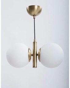 Висяща лампа със стъклен абажур в златисто и бяло ø 15 cm Monera - Squid Lighting