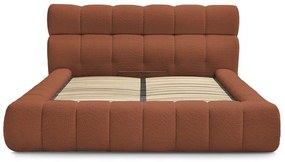 Оранжево двойно тапицирано легло с място за съхранение с включена подматрачна рамка 180x200 cm Mont Blanc – Bobochic Paris