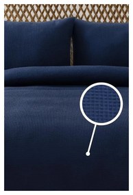 Тъмносиньо покривало за легло 200x220 cm Waffle – Mijolnir