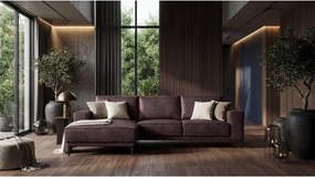 Тъмнокафяв ъглов диван от изкуствена кожа (ляв ъгъл) Copenhagen - Scandic