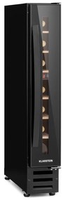 Klarstein Vinovilla 7, built-in, Uno Onyx, вграден охладител за вино, черно стъкло, неръждаема стомана