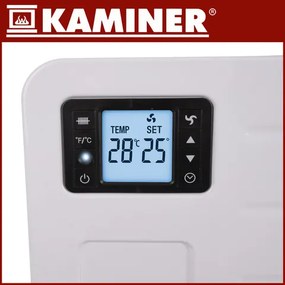 Електрически конвектор Kaminer Ziflo 2300W — С WiFi управление, таймер и дистанционно, бял