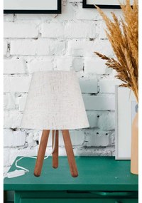 Настолна лампа с текстилен абажур в бял/естествен цвят (височина 33,5 cm) - Squid Lighting