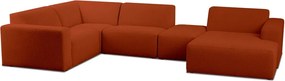 Ъглов диван от букле в тухлен цвят ("U" форма) Roxy – Scandic
