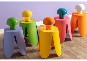 Бяла настолна лампа с метален абажур (височина 20 cm) Fat Mushroom – Leitmotiv