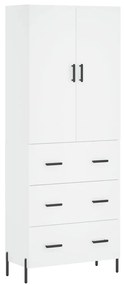 3195851 vidaXL Висок шкаф, бял, 69,5x34x180 см, инженерно дърво