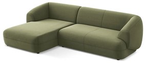 Зелен кадифен ъглов диван (ляв ъгъл) Moana – Makamii