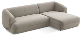 Бежов кадифен ъглов диван (десен ъгъл) Moana – Makamii