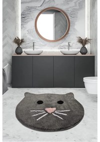 Антрацитна постелка за баня Cat, ⌀ 90 cm - Foutastic