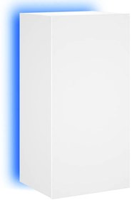 837260 vidaXL Стенен ТВ шкаф с LED осветление, бял, 40,5x35x80 см