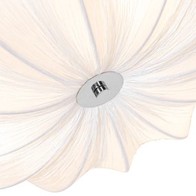 Дизайнерски таванен аплик бял копринен 52 см 3-светлина - Plu