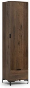 Шкаф ЛАНА SZ-50 Елегантен Орех - ГАРДЕРОБ С 1 ВРАТА С ЧЕКМЕДЖЕ