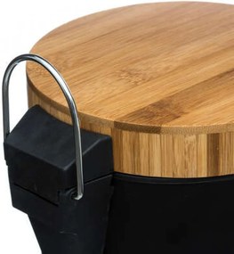 Кош за отпадъци 5Five, 3L, Черен , бамбук