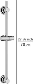 Самостоятелен прът за душ от неръждаема стомана в блестящо сребристо 70 см - Wenko
