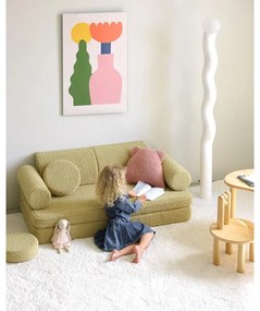 Розова детска възглавница за диван от букле Bear – Wigiwama