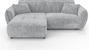 Светлосив шенилов ъглов диван (ляв ъгъл) Nelia – Ropez