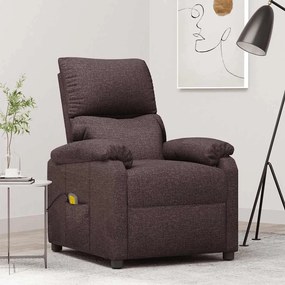 342463 vidaXL Масажен стол, тъмнокафяв, текстил